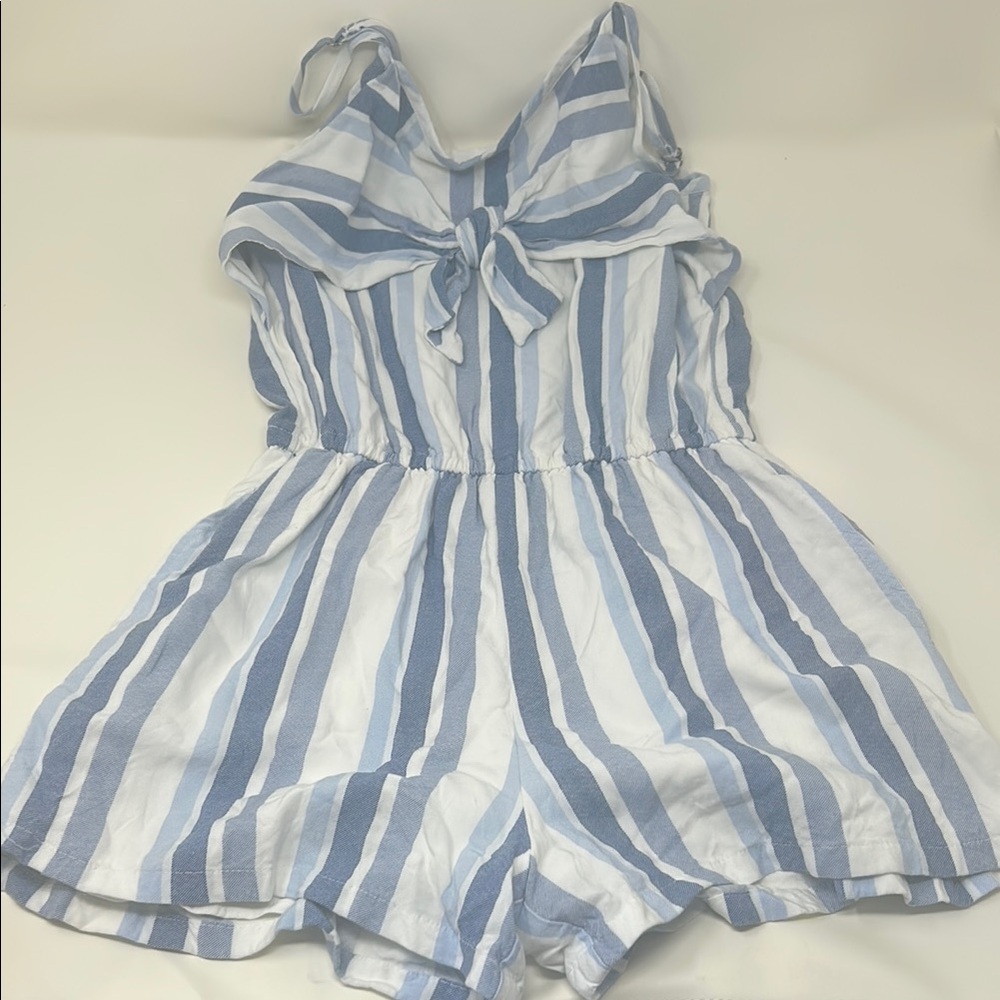 Abercrombie Kids Blue and White Striped Romper